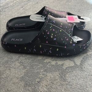 Colorful Speckled Slide Sandals size 6 girls